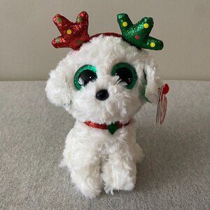 NWT Ty Beanie Boos Sugar the Christmas Holiday Dog 6" 2019